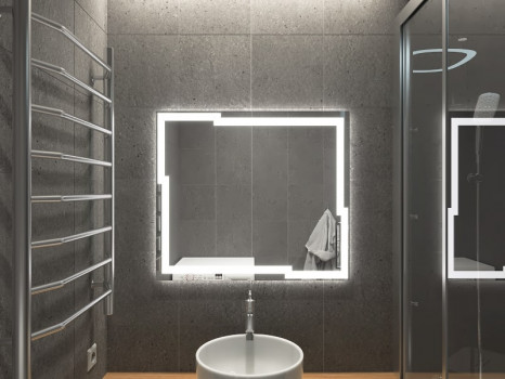 Зеркало в ванную комнату с подсветкой Лавелло 100х100 см